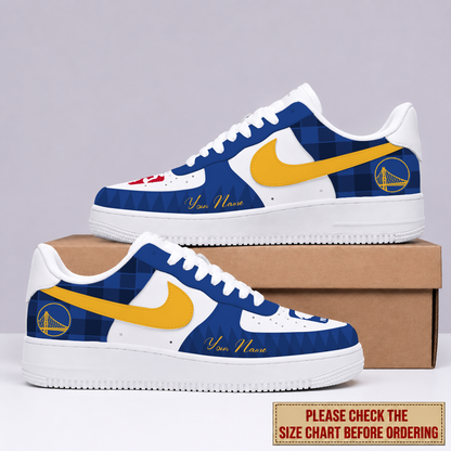 EXCLUSIVE EDITION - NEW CUSTOMIZED NBA12 GSW GOLDEN STATE WARRIORS AF1 SNEAKERS