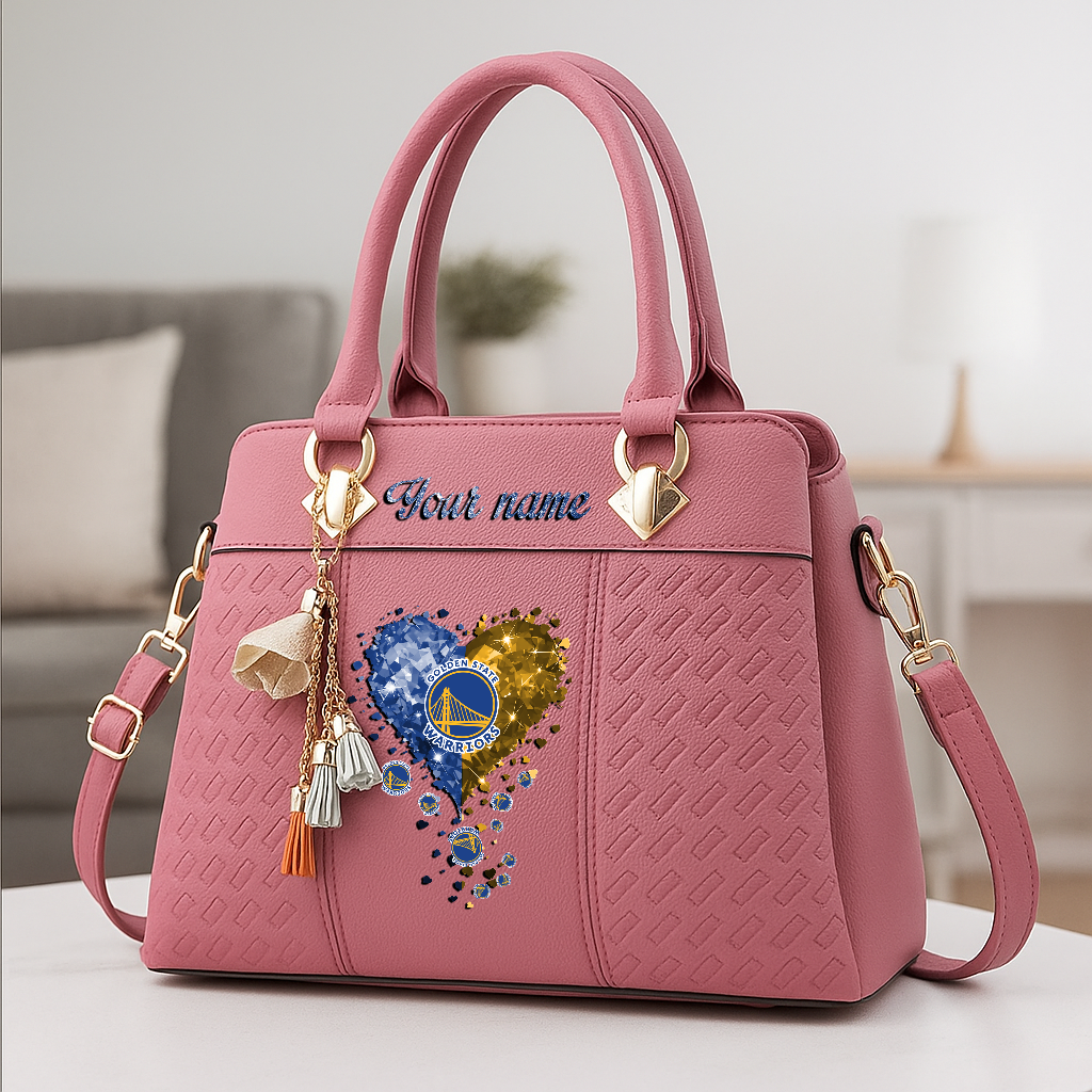 LIMITED EDITION - NEW CUSTOMIZED NBA12 GSW GOLDEN STATE WARRIORS ZIP HANDBAG MULTICOLOR