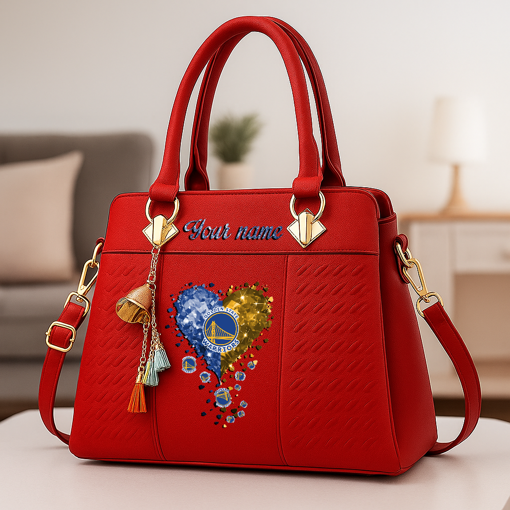 LIMITED EDITION - NEW CUSTOMIZED NBA12 GSW GOLDEN STATE WARRIORS ZIP HANDBAG MULTICOLOR