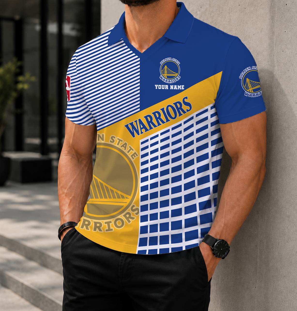LIMITED EDITION - NEW CUSTOMIZED NBA12 GSW GOLDEN STATE WARRIORS POLO SHIRT
