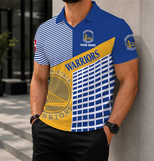 LIMITED EDITION - NEW CUSTOMIZED NBA12 GSW GOLDEN STATE WARRIORS POLO SHIRT
