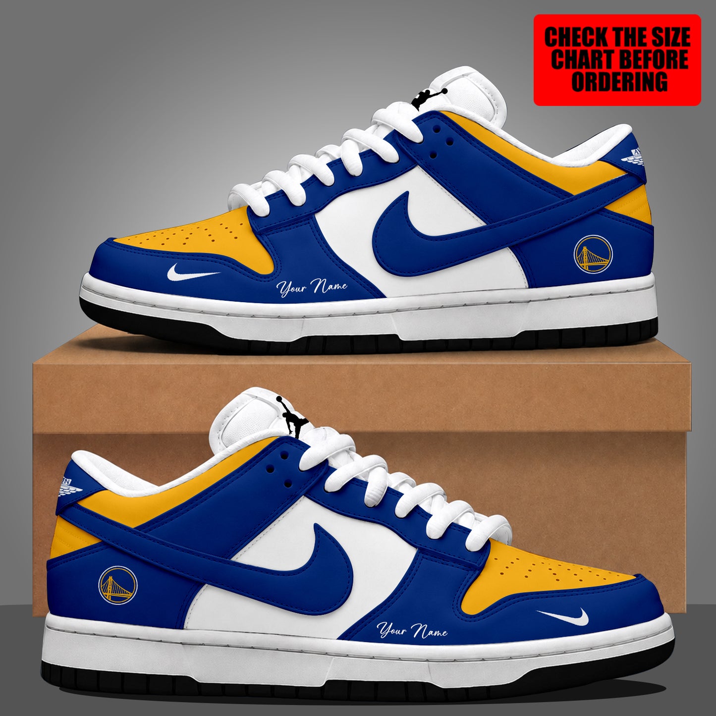 [HOT DEAL] NEW CUSTOMIZED NBA12 GSW GOLDEN STATE WARRIORS DUNK LOW SHOES