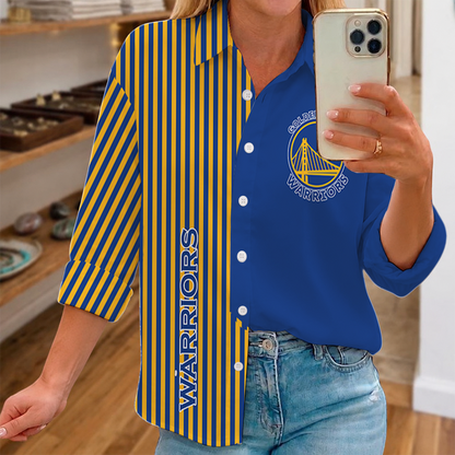 LIMITED EDITION - NEW CUSTOMIZED NBA12 GSW GOLDEN STATE WARRIORS WOMEN CASUAL SHIRT FOR FAN