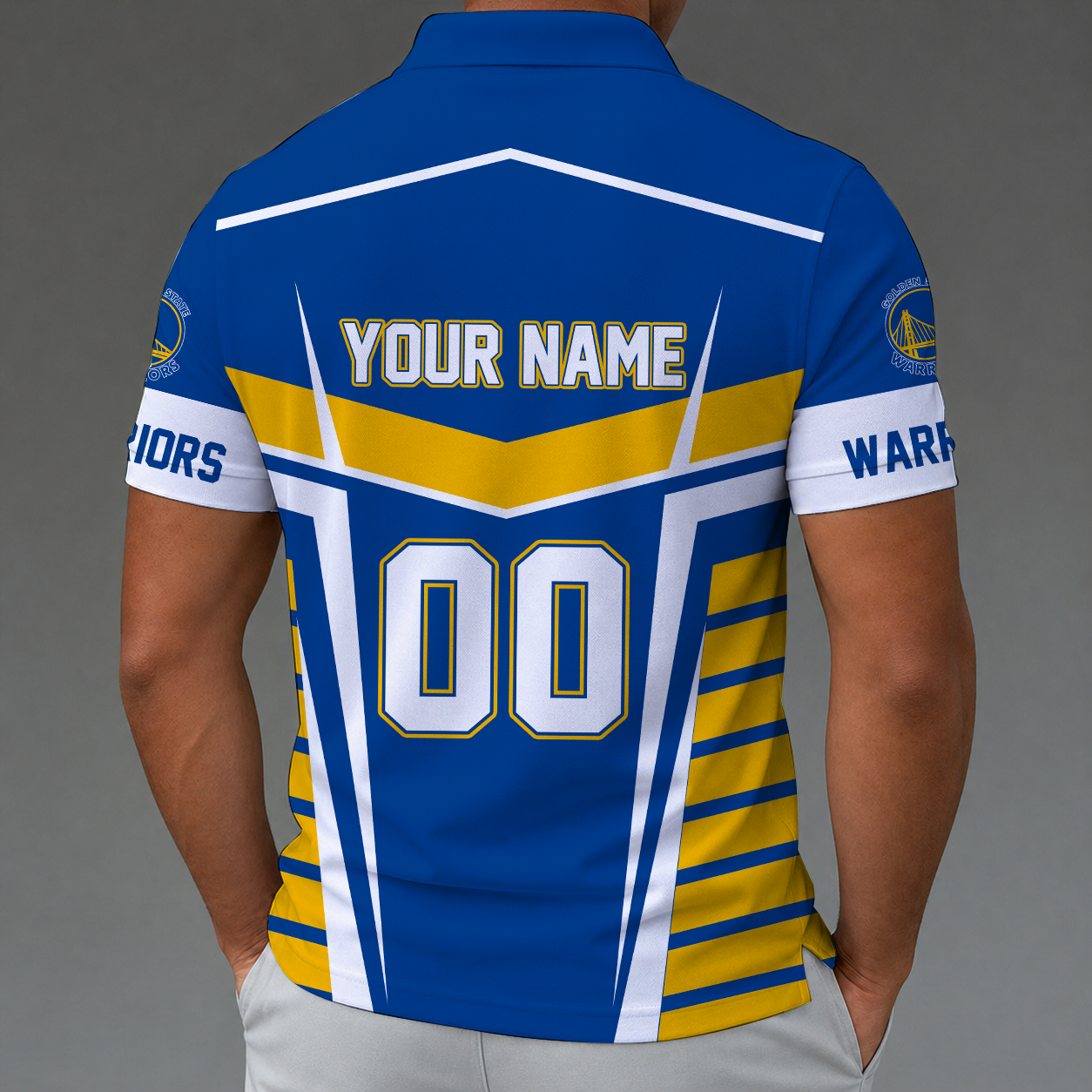 [HOT DEAL] NEW CUSTOMIZED NBA12 GSW GOLDEN STATE WARRIORS ZIP POLO SHIRT