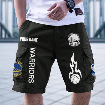 [HOT DEAL] NEW CUSTOMIZED NBA12 GSW GOLDEN STATE WARRIORS CARGO SHORTS