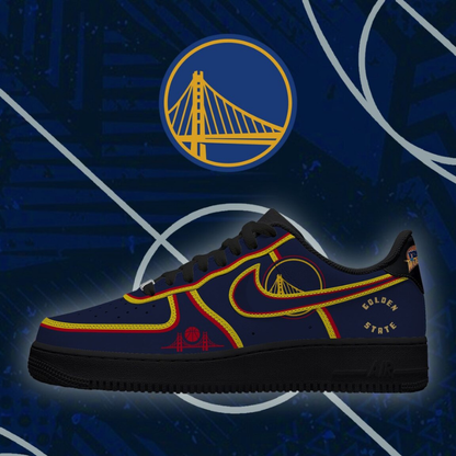 LIMITED EDITION - NEW CUSTOMIZED NBA12 GSW GOLDEN STATE WARRIORS AF1 SHOES