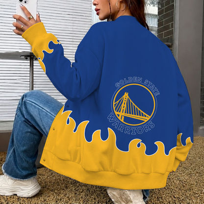LIMITED EDITION - NEW CUSTOMIZED NBA12 GSW GOLDEN STATE WARRIORS BASEBALL JACKET, SATIN VARSITY JACKET