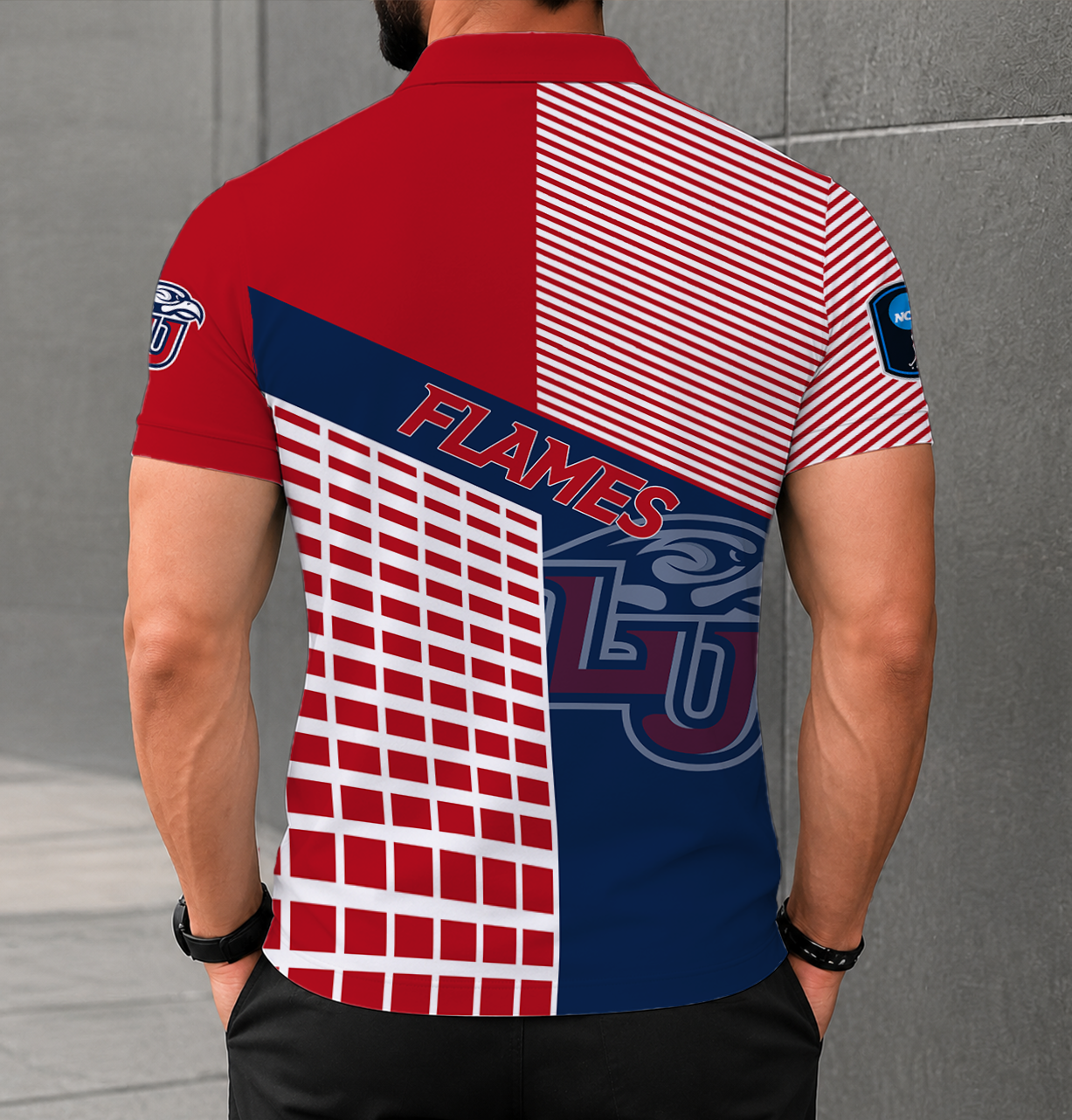 LIMITED EDITION - NEW CUSTOMIZED NCAA CFH12 LIF LIBERTY FLAMES POLO SHIRT