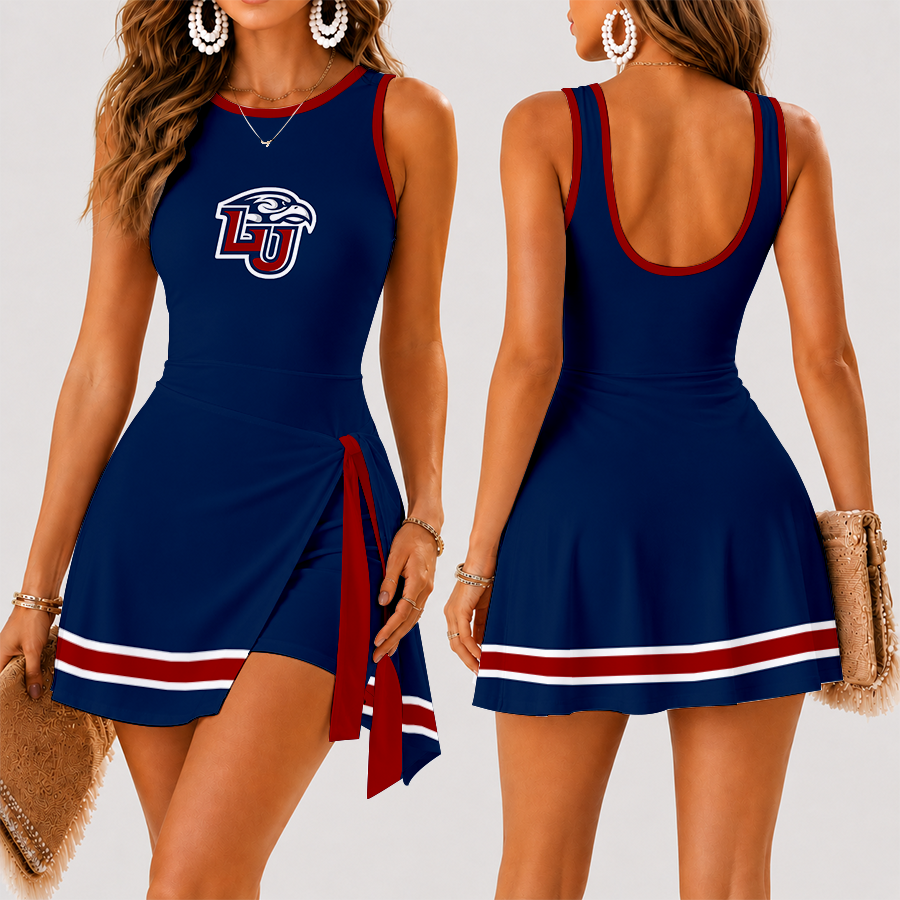 [FAN FAVORITE] NEW CUSTOMIZED NCAA CFH12 LIF LIBERTY FLAMES WOMEN'S SUMMER SKORT DRESS
