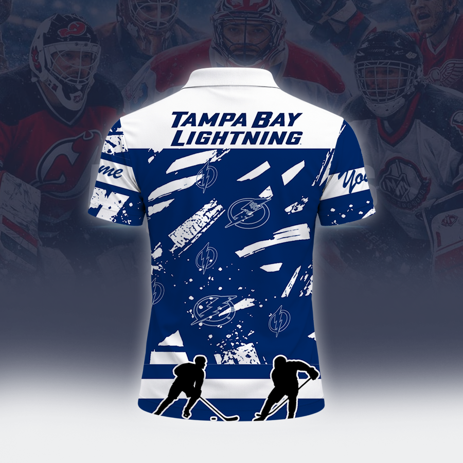 [SUPER SALE] NEW CUSTOMIZED NHL12 TPL TAMPA BAY LIGHTNING POLO SHIRT