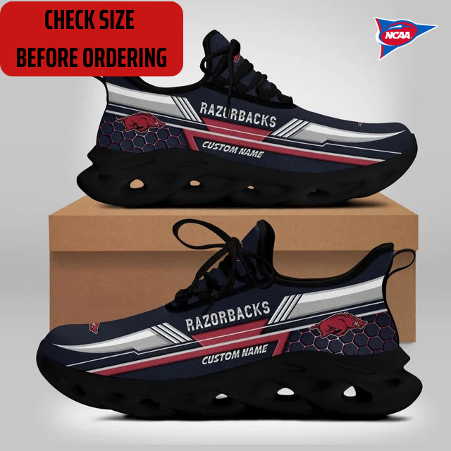 ELITE EDITION - NEW CUSTOMIZED NCAA FBS12 AKR ARKANSAS RAZORBACKS CLUNKY SNEAKERS