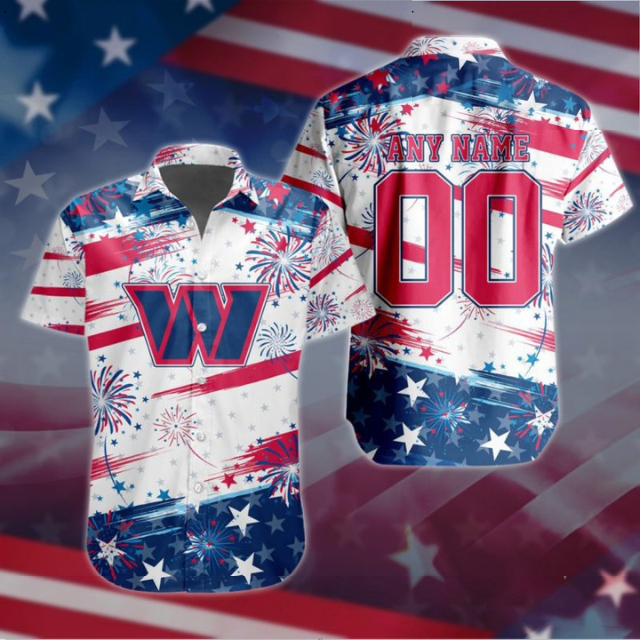 VIRAL EDITION - NEW CUSTOMIZED NFL12 WTC WASHINGTON COMMANDERS PATRIOTIC USA HAWAIIAN SHIRT
