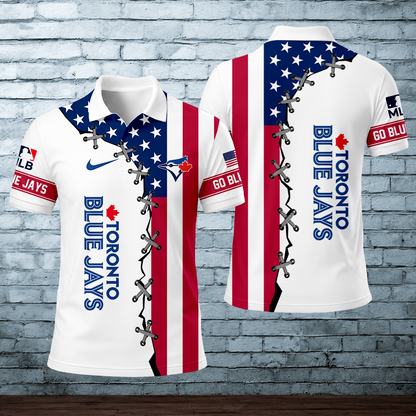 LIMITED EDITION - NEW CUSTOMIZED MLB12 TBJ TORONTO BLUE JAYS POLO SHIRT