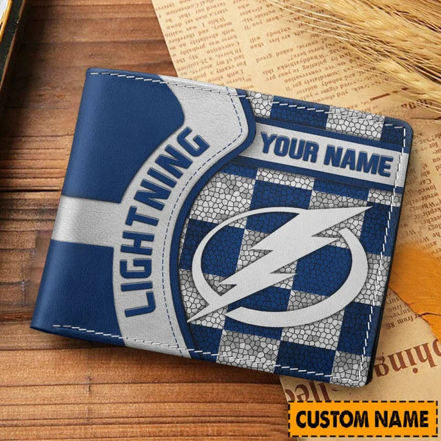 EXCLUSIVE EDITION - NEW CUSTOMIZED NHL12 TPL TAMPA BAY LIGHTNING LEATHER WALLET