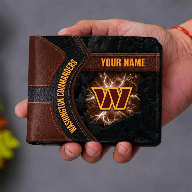 VIRAL EDITION - NEW CUSTOMIZED NFL12 WTC WASHINGTON COMMANDERS LEATHER WALLET
