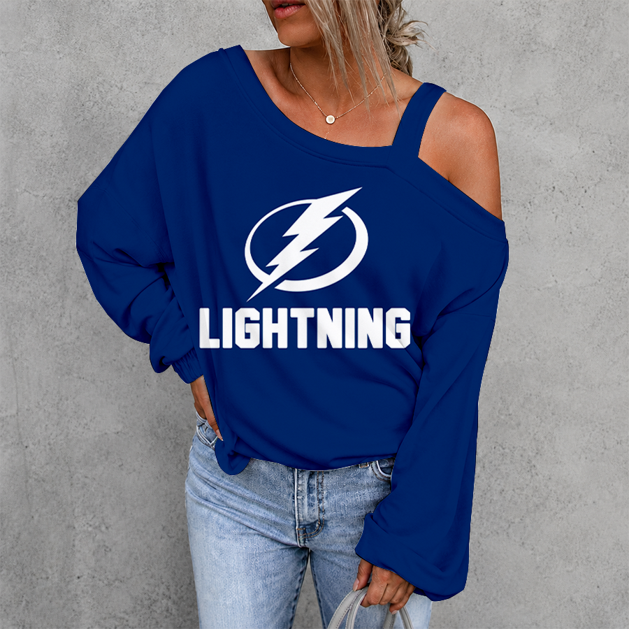 [SUPER SALE] NEW CUSTOMIZED NHL12 TPL TAMPA BAY LIGHTNING DROP SHOULDER SWEATSHIRT