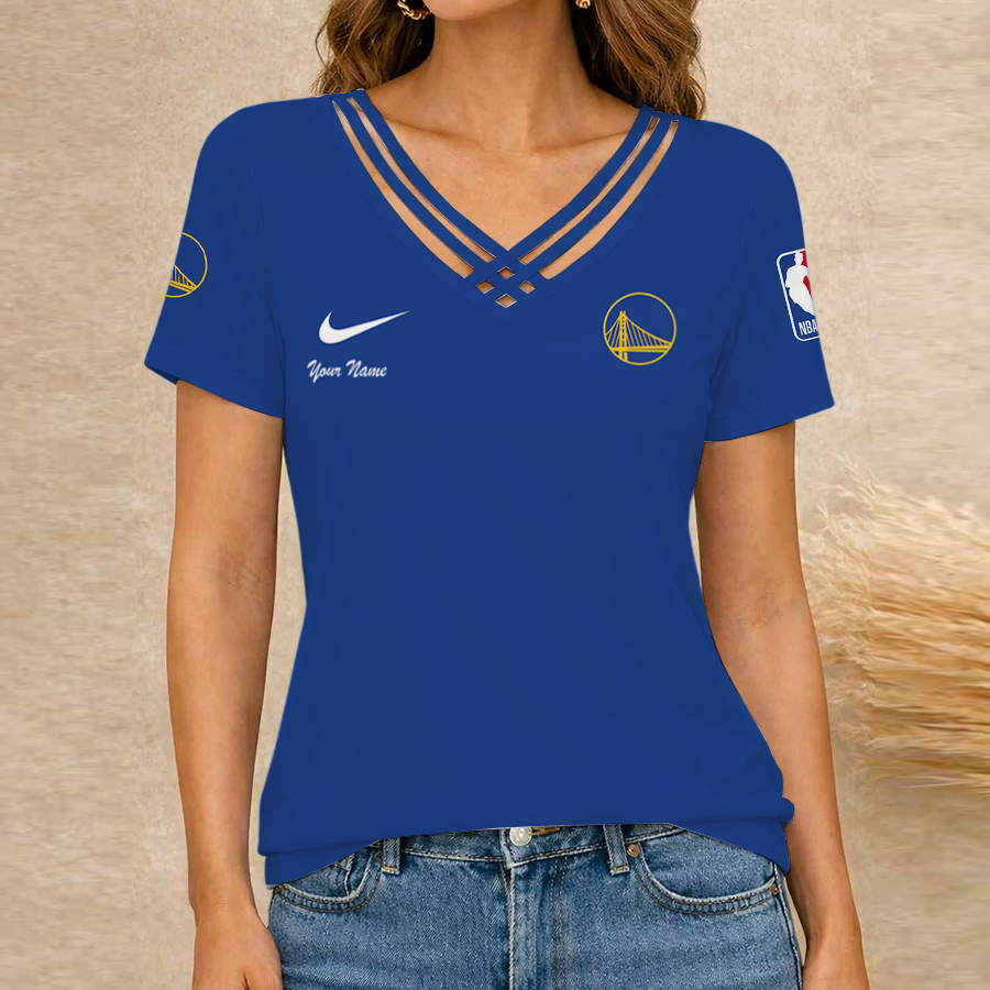 [HOT DEAL] NEW CUSTOMIZED NBA12 GSW GOLDEN STATE WARRIORS V-NECK SHIRT
