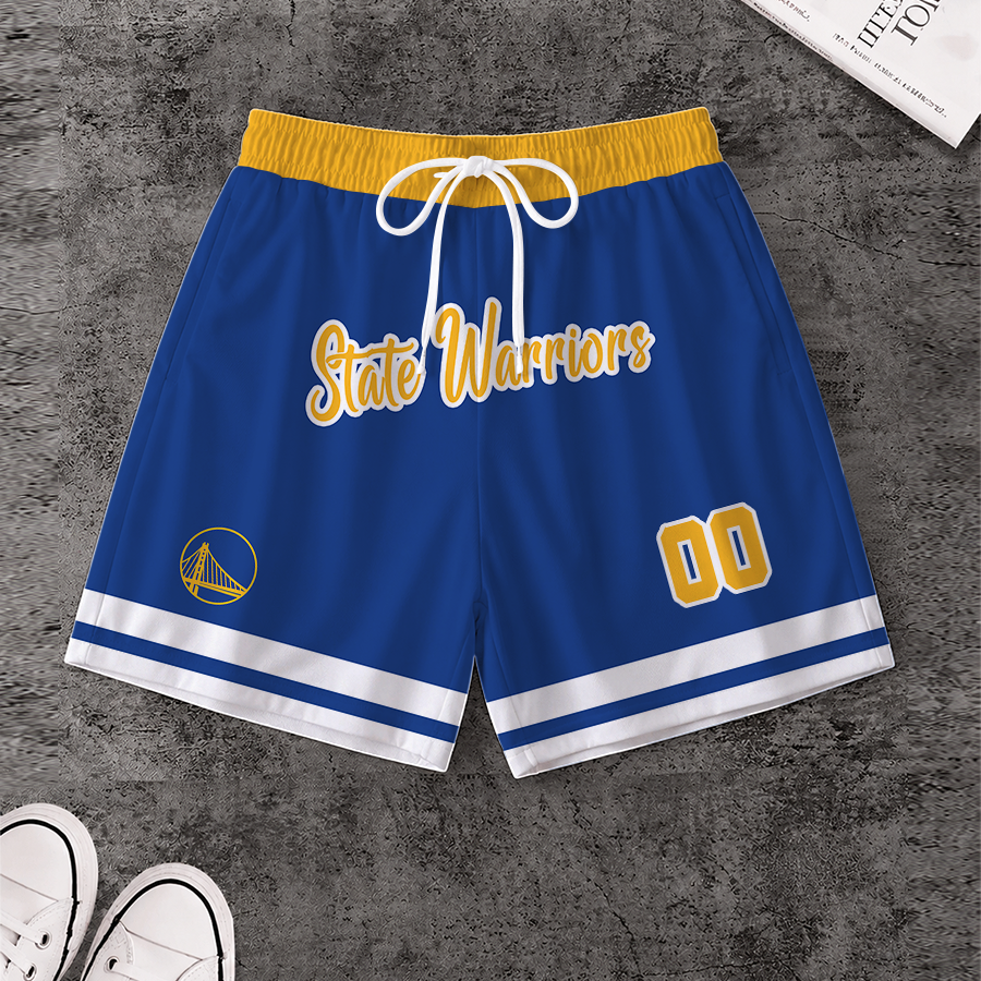 LIMITED EDITION - NEW CUSTOMIZED NBA12 GSW GOLDEN STATE WARRIORS SHORT PANTS