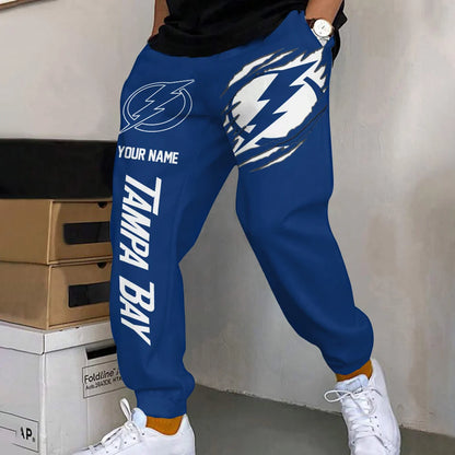 ELITE EDITION - NEW CUSTOMIZED NHL12 TPL TAMPA BAY LIGHTNING SWEATPANTS