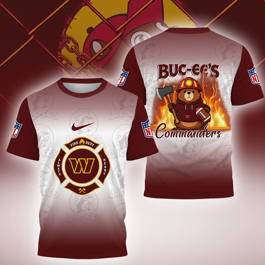 [SPECIAL OFFER] NEW CUSTOMIZED NFL12 WTC WASHINGTON COMMANDERS BUC-EE'S T-SHIRT, HOODIE & ZIP HOODIE