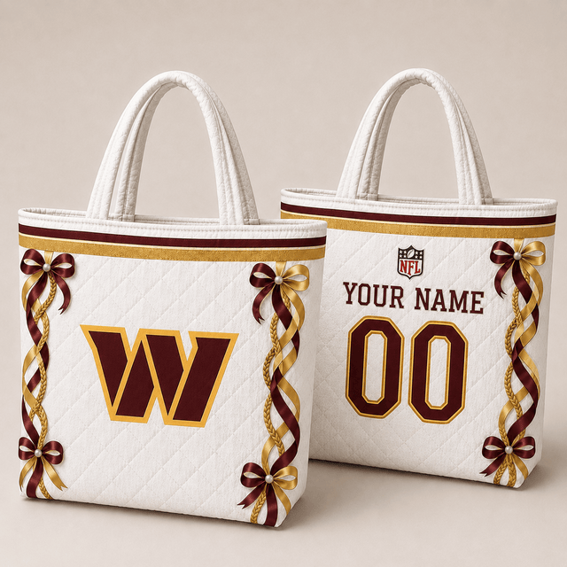 SPECIAL EDITION - NEW CUSTOMIZED NFL12 WTC WASHINGTON COMMANDERS QUILTED TOTE BAG