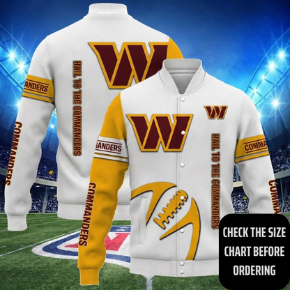 ELITE EDITION - NEW CUSTOMIZED NFL12 WTC WASHINGTON COMMANDERS SATIN VARSITY & BASEBALL JACKET