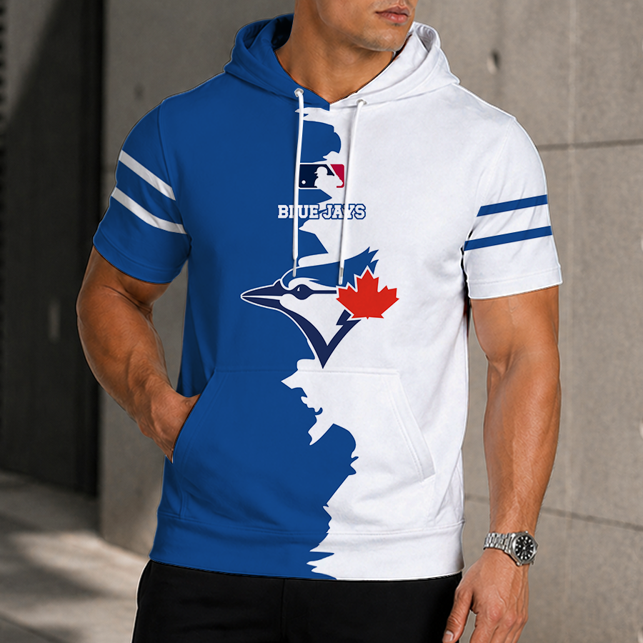 LIMITED EDITION - NEW CUSTOMIZED MLB12 TBJ TORONTO BLUE JAYS SHORT SLEEVE HOODIE
