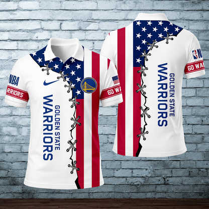LIMITED EDITION - NEW CUSTOMIZED NBA12 GSW GOLDEN STATE WARRIORS POLO SHIRT