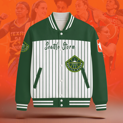 [FAN FAVORITE] NEW CUSTOMIZED WNBA12 STS SEATTLE STORM BASEBALL JACKET