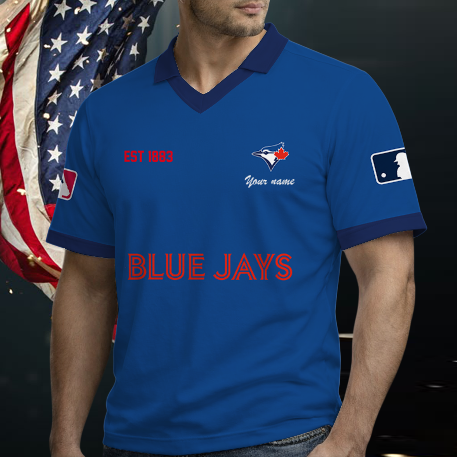 [FLASH SALE] NEW CUSTOMIZED MLB12 TBJ TORONTO BLUE JAYS POLO SHIRT