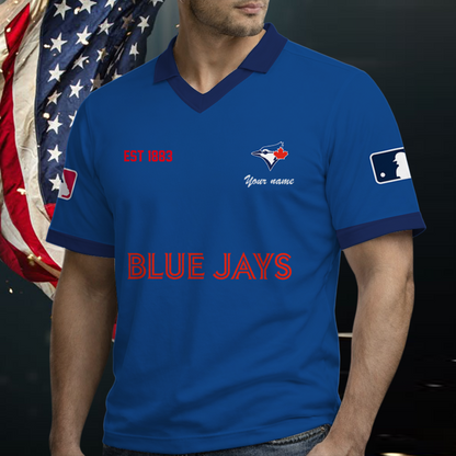 [FLASH SALE] NEW CUSTOMIZED MLB12 TBJ TORONTO BLUE JAYS POLO SHIRT