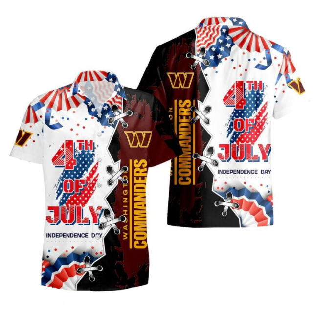 MEGA SALE - NEW CUSTOMIZED NFL12 WTC WASHINGTON COMMANDERS INDEPENDENCE DAY HAWAIIAN SHIRT