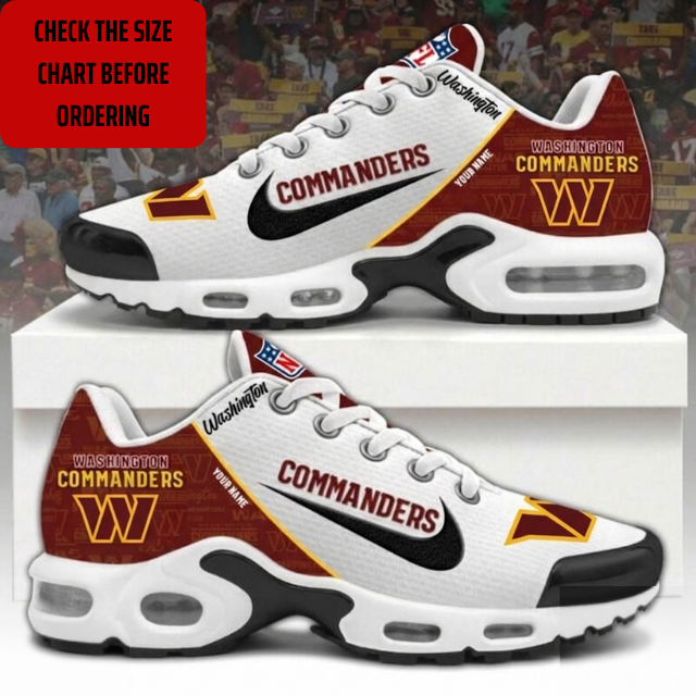 ELITE EDITION - NEW CUSTOMIZED NFL12 WTC WASHINGTON COMMANDERS AIR MAX PLUS SNEAKERS