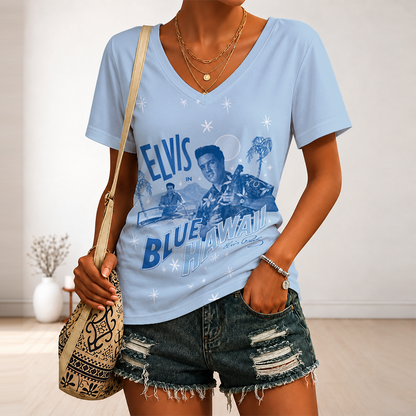 [FAN FAVORITE] NEW CUSTOMIZED ELVIS PRESLEY V-NECK FEMALE SHIRT