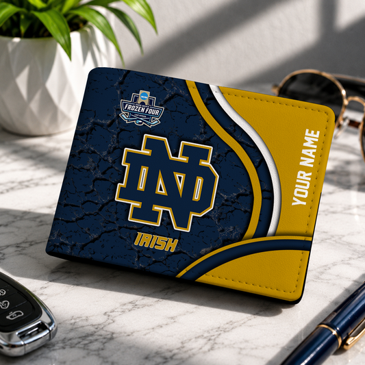 FINAL CLEARANCE - NEW CUSTOMIZED NCAA MFF12 NFI NOTRE DAME FIGHTING IRISH LEATHER WALLET