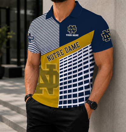 LIMITED EDITION - NEW CUSTOMIZED NCAA MFF12 NFI NOTRE DAME FIGHTING IRISH POLO SHIRT