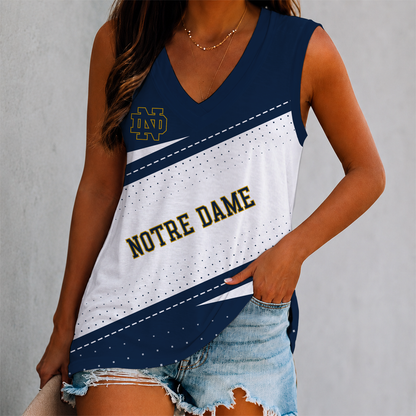 ELITE EDITION - NEW CUSTOMIZED NCAA MFF12 NFI NOTRE DAME FIGHTING IRISH WOMEN'S V-NECK TANK TOP