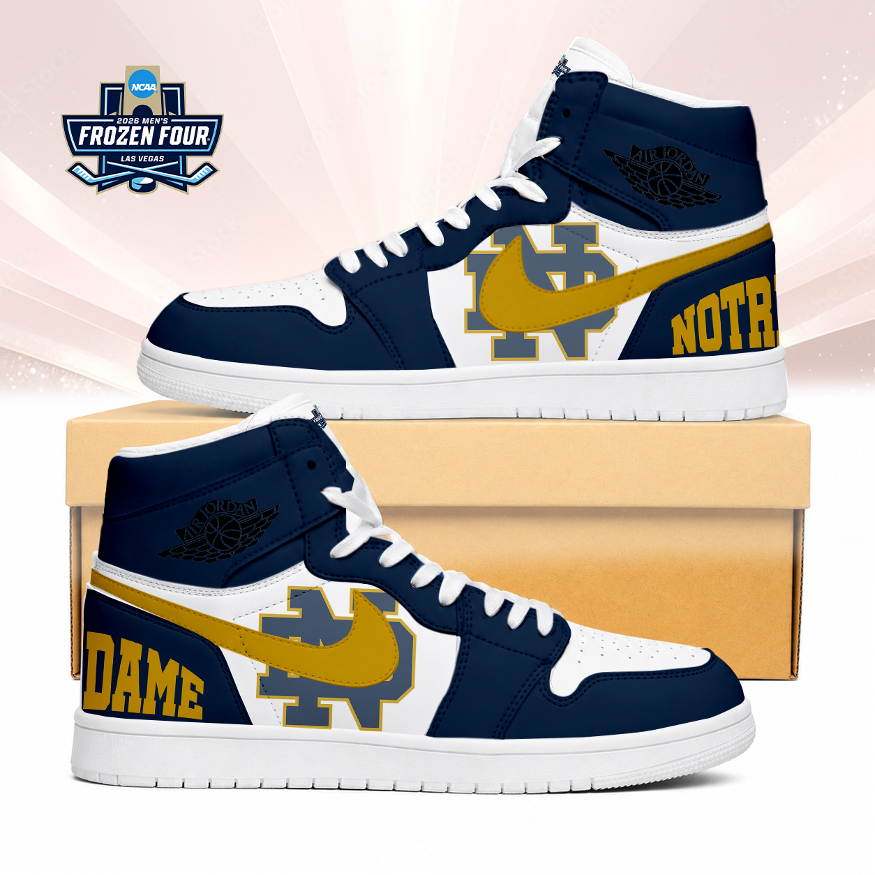 LIMITED EDITION - NEW CUSTOMIZED NCAA MFF12 NFI NOTRE DAME FIGHTING IRISH AIR JORDAN SNEAKERS