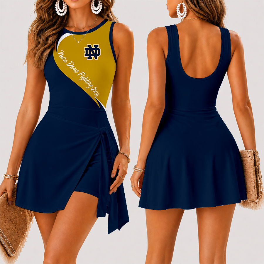 [FAN FAVORITE] NEW CUSTOMIZED NCAA MFF12 NFI NOTRE DAME FIGHTING IRISH WOMEN'S SUMMER SKORT DRESS