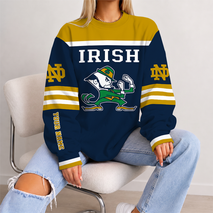 [FAN FAVORITE] NEW CUSTOMIZED NCAA MFF12 NFI NOTRE DAME FIGHTING IRISH UNISEX SWEATSHIRT