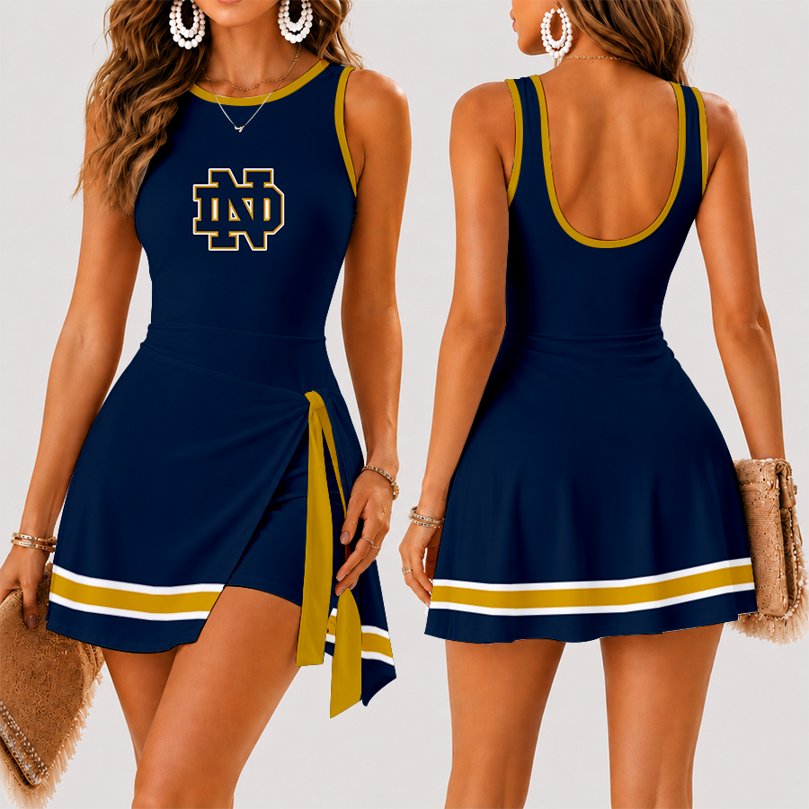 [FAN FAVORITE] NEW CUSTOMIZED NCAA MFF12 NFI NOTRE DAME FIGHTING IRISH WOMEN'S SUMMER SKORT DRESS