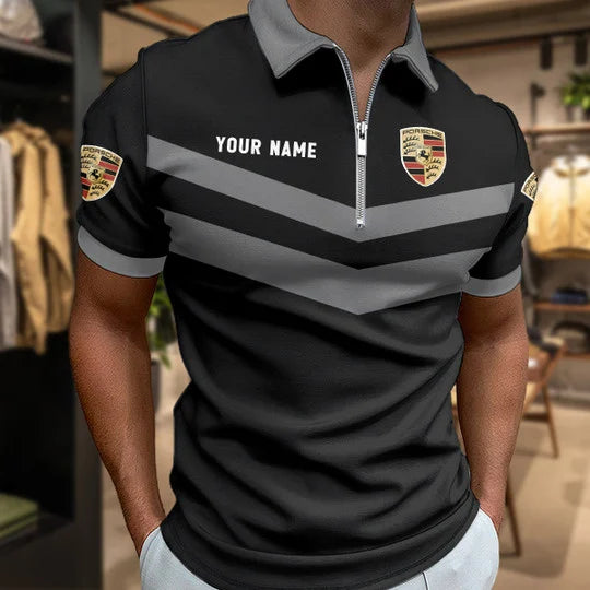 LIMITED EDITION - NEW CUSTOMIZED F112 AG PORSCHE ZIP POLO SHIRT
