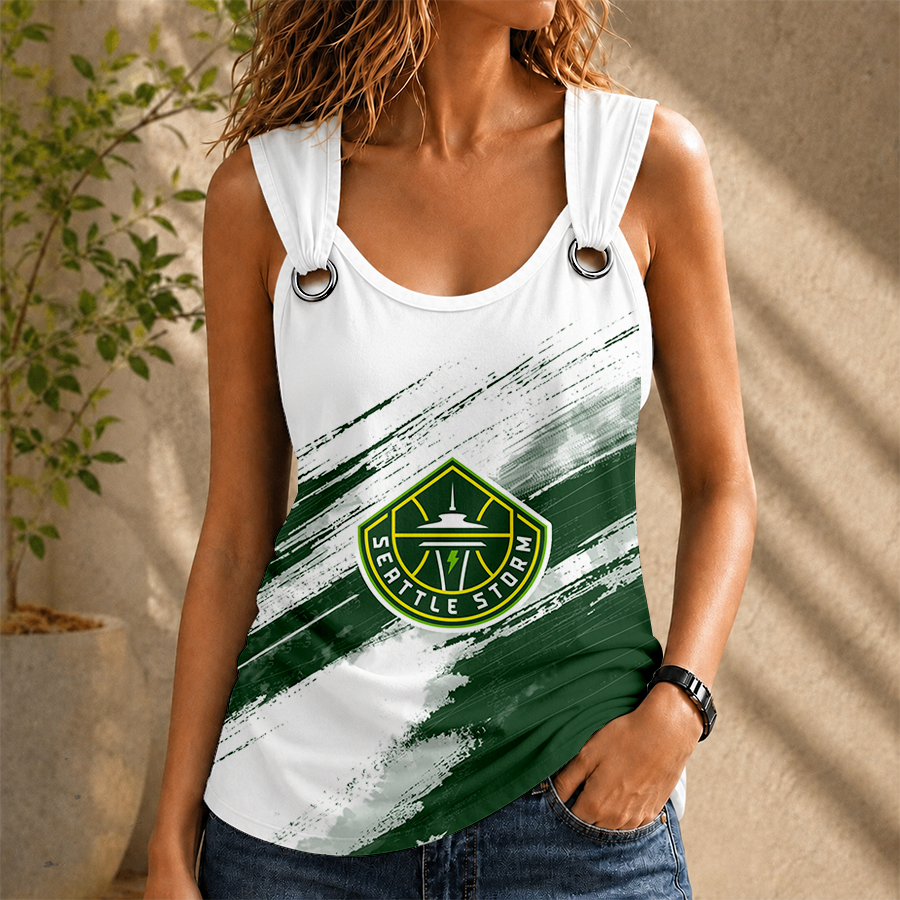 [FAN FAVORITE] NEW CUSTOMIZED WNBA12 STS SEATTLE STORM O-RING SHOULDER TANK TOP