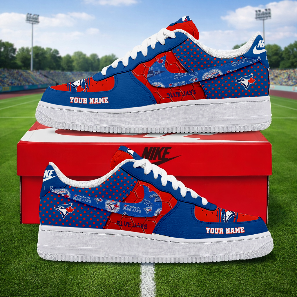 LIMITED EDITION - NEW CUSTOMIZED MLB12 TBJ TORONTO BLUE JAYS AF1 SNEAKERS