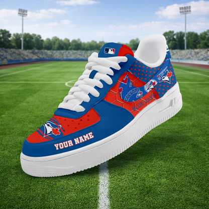 LIMITED EDITION - NEW CUSTOMIZED MLB12 TBJ TORONTO BLUE JAYS AF1 SNEAKERS