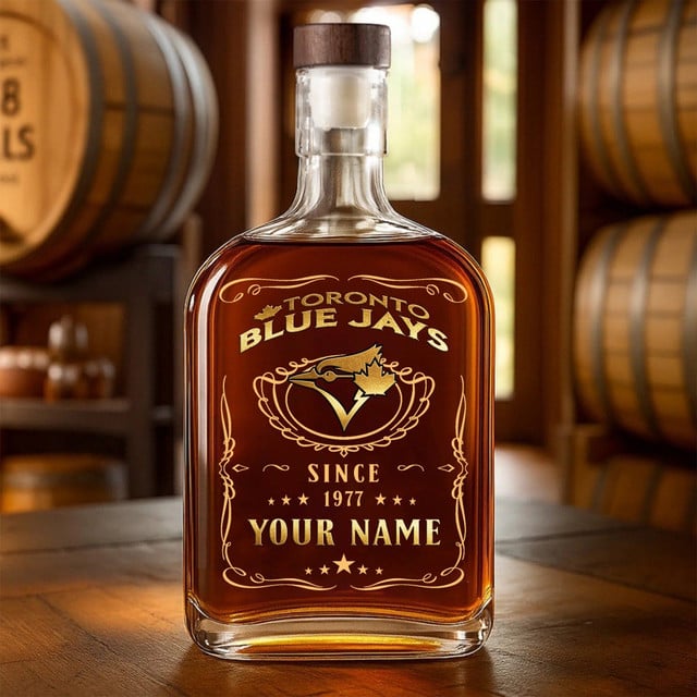 LIMITED EDITION - NEW CUSTOMIZED MLB12 TBJ TORONTO BLUE JAYS LUXURY WHISKEY BOTTLE 450ML