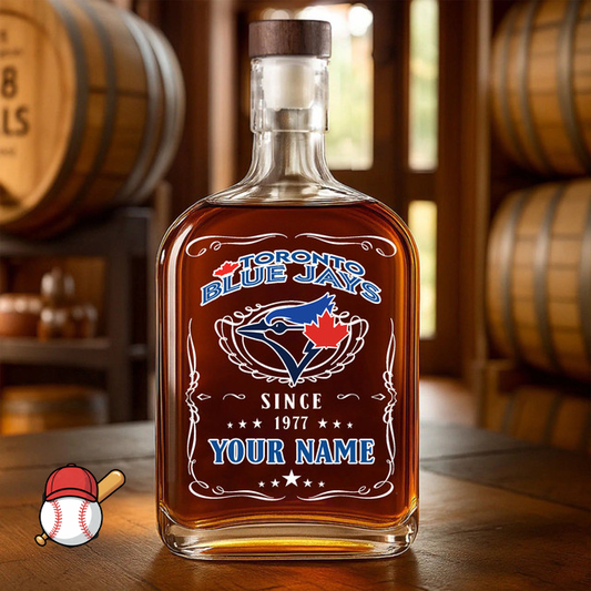 LIMITED EDITION - NEW CUSTOMIZED MLB12 TBJ TORONTO BLUE JAYS LUXURY WHISKEY BOTTLE 450ML