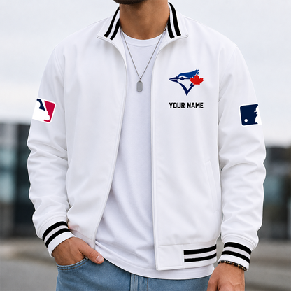 [FLASH SALE] NEW CUSTOMIZED MLB12 TBJ TORONTO BLUE JAYS MULTICOLOR MEN'S CASUAL JACKET