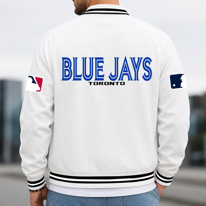 [FLASH SALE] NEW CUSTOMIZED MLB12 TBJ TORONTO BLUE JAYS MULTICOLOR MEN'S CASUAL JACKET