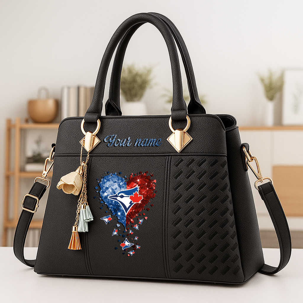 LIMITED EDITION - NEW CUSTOMIZED MLB12 TBJ TORONTO BLUE JAYS ZIP HANDBAG MULTICOLOR